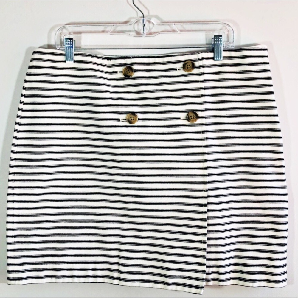 Loft sturdy lightweight denim striped skirt sz 16